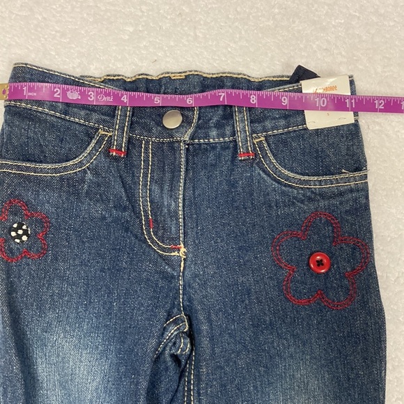 NWT vintage Gymboree adjustable waist embroidered flower flare jeans girls 5 - Picture 5 of 11